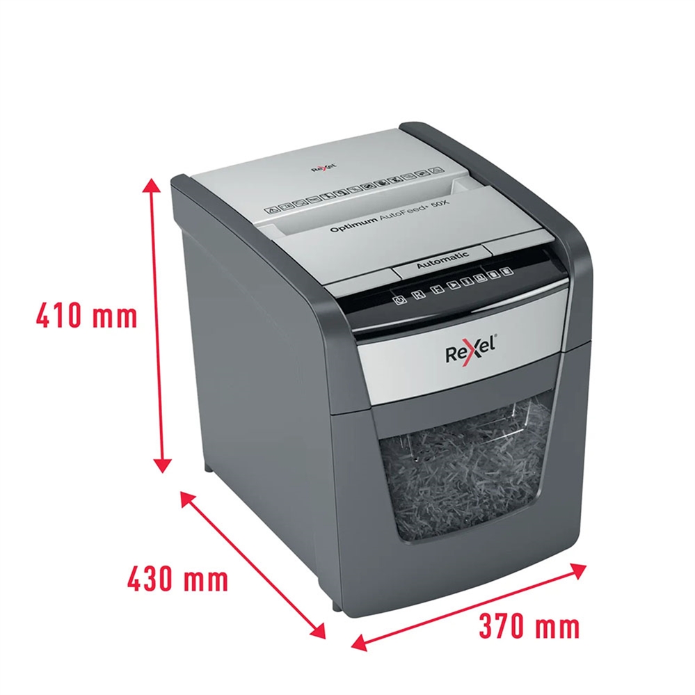 REXEL Distruggidocumenti Optimum AutoFeed+ 50X, frammenti, 50 fogli