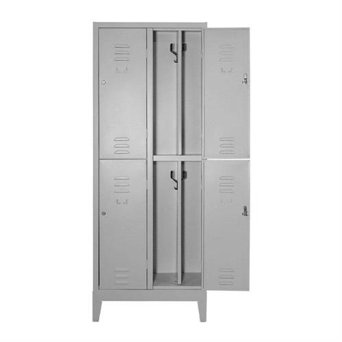 Armadietto spogliatoio multiplo 4 posti sporco/pulito, 69x33x180H cm