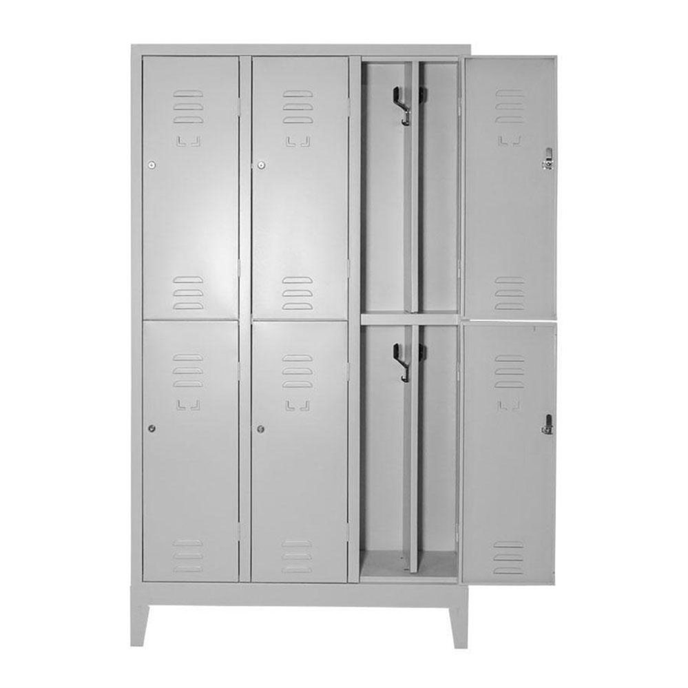 Armadietto spogliatoio multiplo 6 posti sporco/pulito, 101x33x180H cm