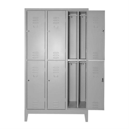 Armadietto spogliatoio multiplo 6 posti sporco/pulito, 101x50x180H cm
