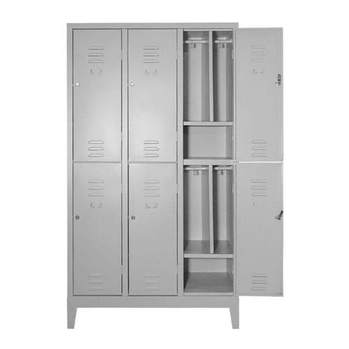 Armadietto spogliatoio multiplo 6 posti sporco/pulito, 101x50x180H cm