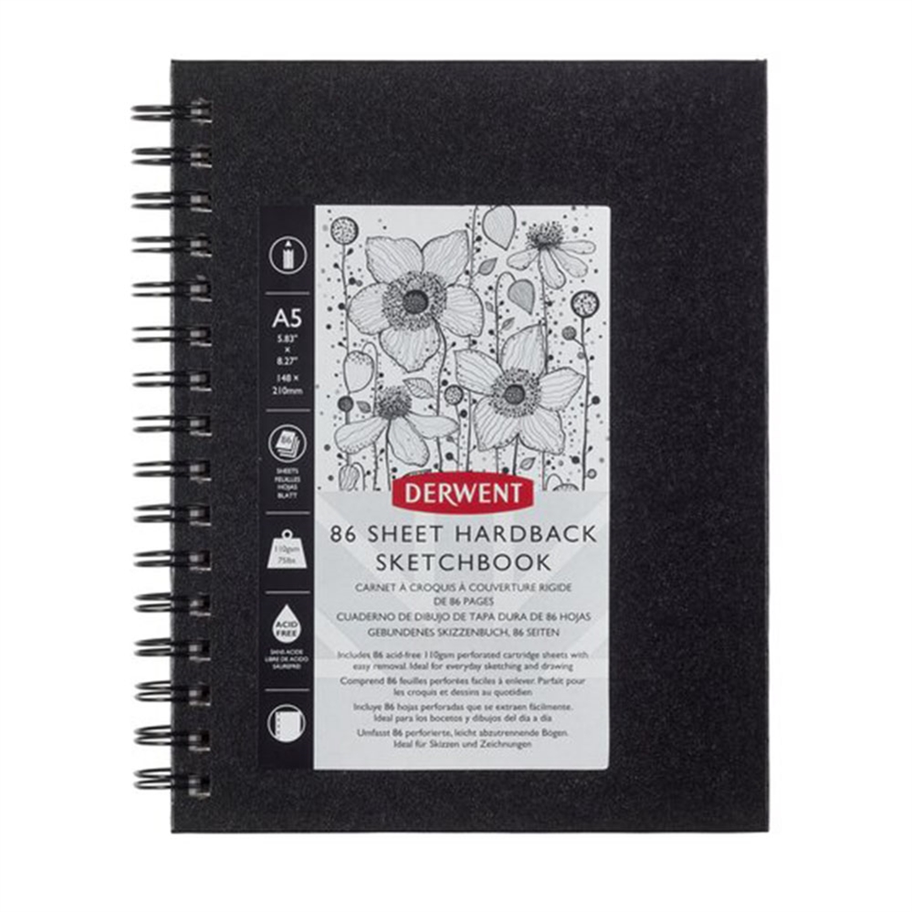 DERWENT Sketch Book A5, 15x21 cm, con spirale, fogli 110 gr