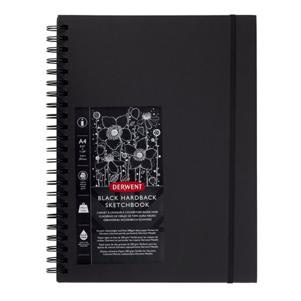 DERWENT Sketch Book A4, 210x297 mm, con elastico, 40 fogli 200 gr