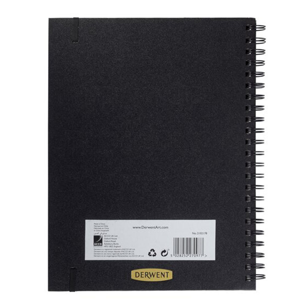DERWENT Sketch Book A4, 210x297 mm, con elastico, 40 fogli 200 gr