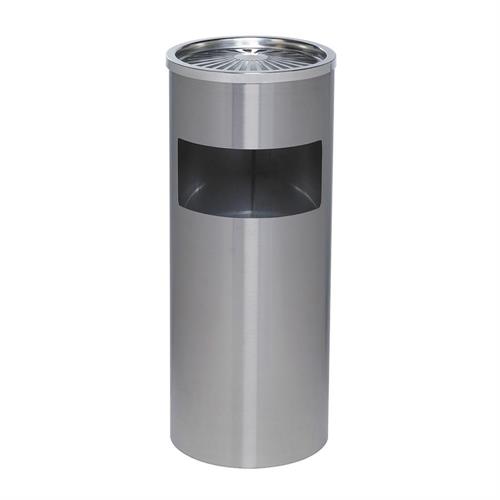 Cestino Posacenere gettacarte in metallo, Altezza 61 cm, grigio