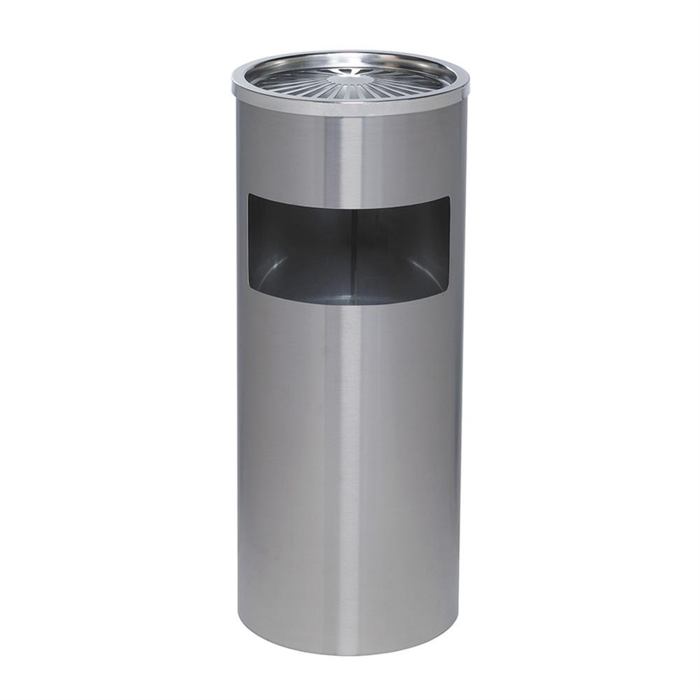 Cestino Posacenere gettacarte in metallo, Altezza 61 cm, grigio
