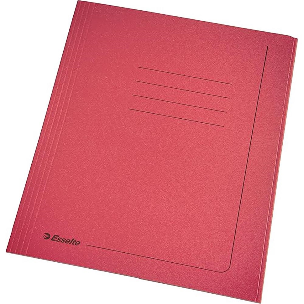 ESSELTE Cartella 3 lembi con stampa, 295 gr, Rosso, 25 pezzi