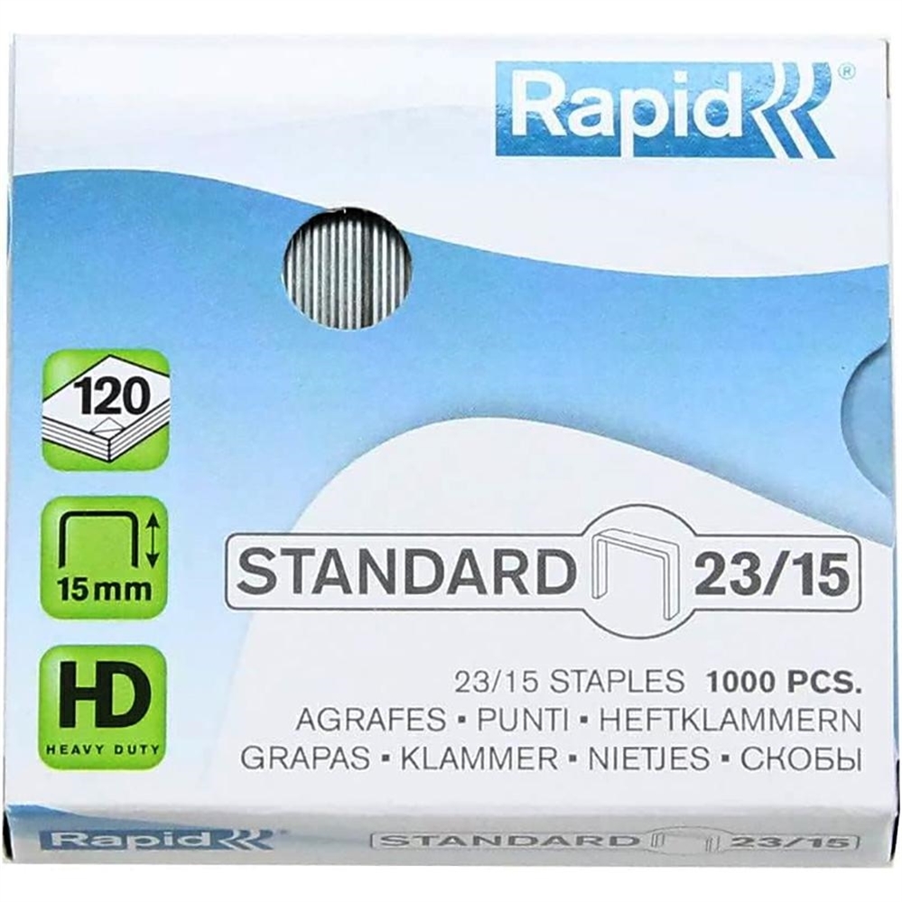 Rapid Punti metallici 23/15 Standard, confezione 1000 punti