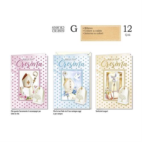 Cromo Biglietti augurali cresima, 12 Pezzi