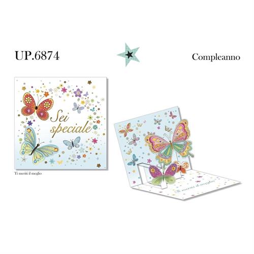 Cromo Biglietti augurali Pop Up Farfalla, 6 Pezzi