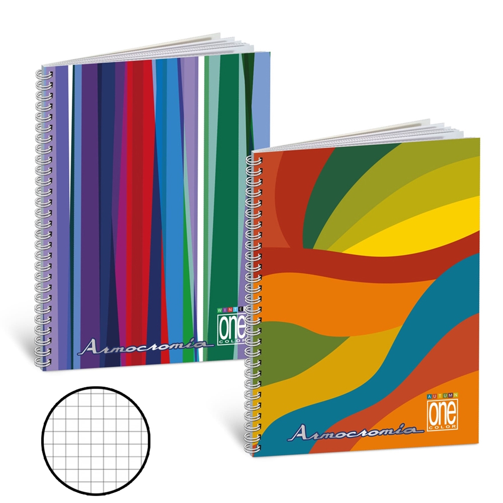 Blasetti One Color Armocromia Quaderno spirale A4 60 Fg, quadretti 5M