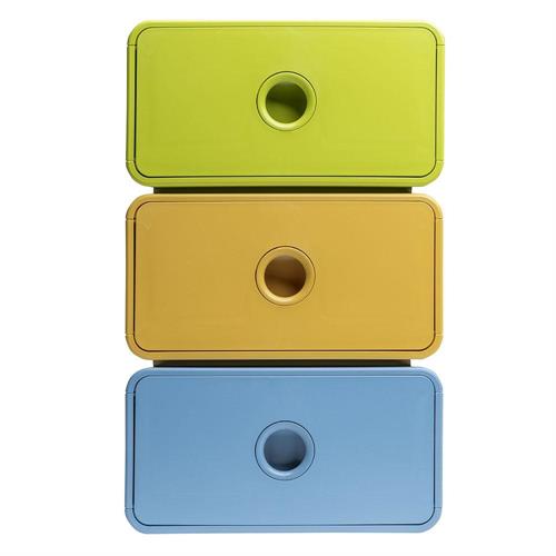 Exacompta Cassettiera Tiny Box Pop N'Co 3 cassetti, Colori Assortiti