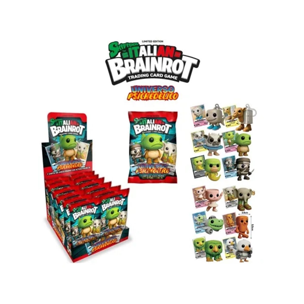 ITALIAN BRAINROT UNIVERSO PSICHEDELICO Carta promo + 3D Action Figure