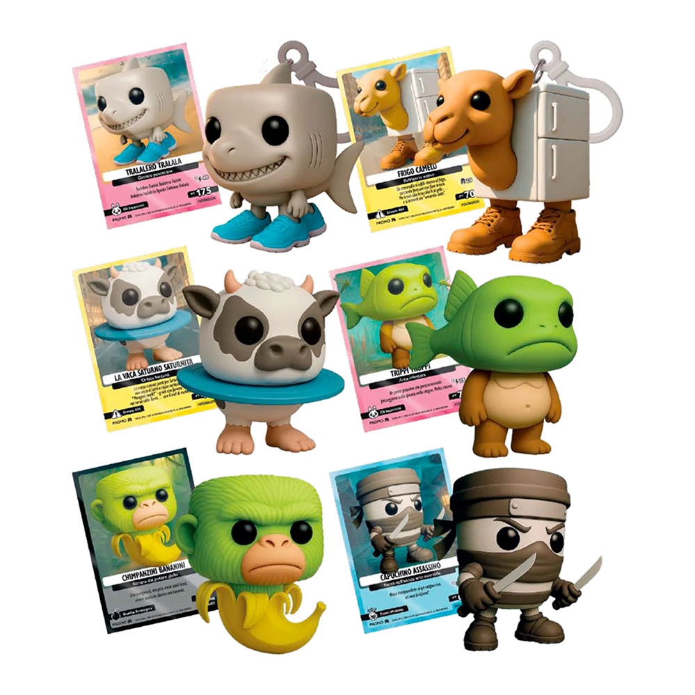 ITALIAN BRAINROT UNIVERSO PSICHEDELICO Carta promo + 3D Action Figure