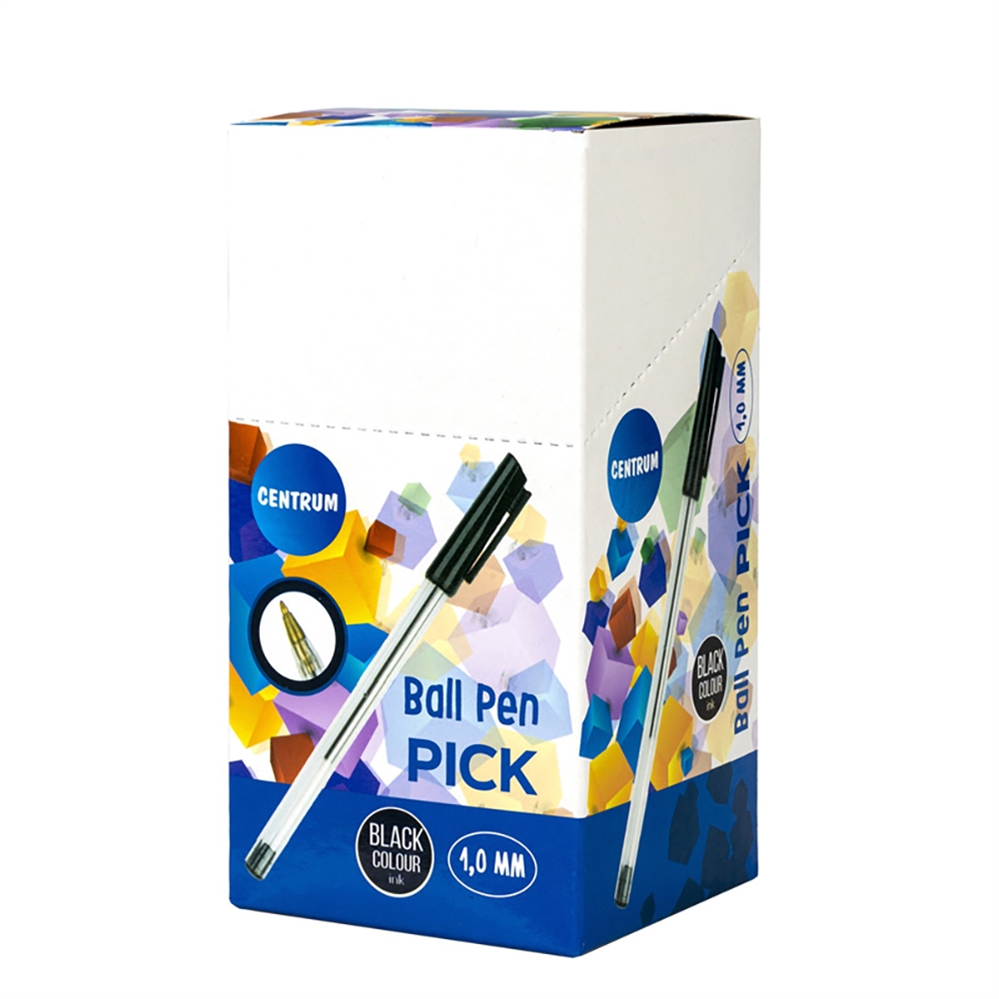 CENTRUM Penna a sfera PICK, inchiostro nero, 1 mm, 50 pezzi
