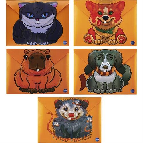 CENTRUM Busta in plastica con bottone A4, ANIMALI