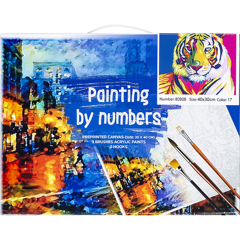 CENTRUM Tela paint by numbers, fantasia Tigre, 30x40cm