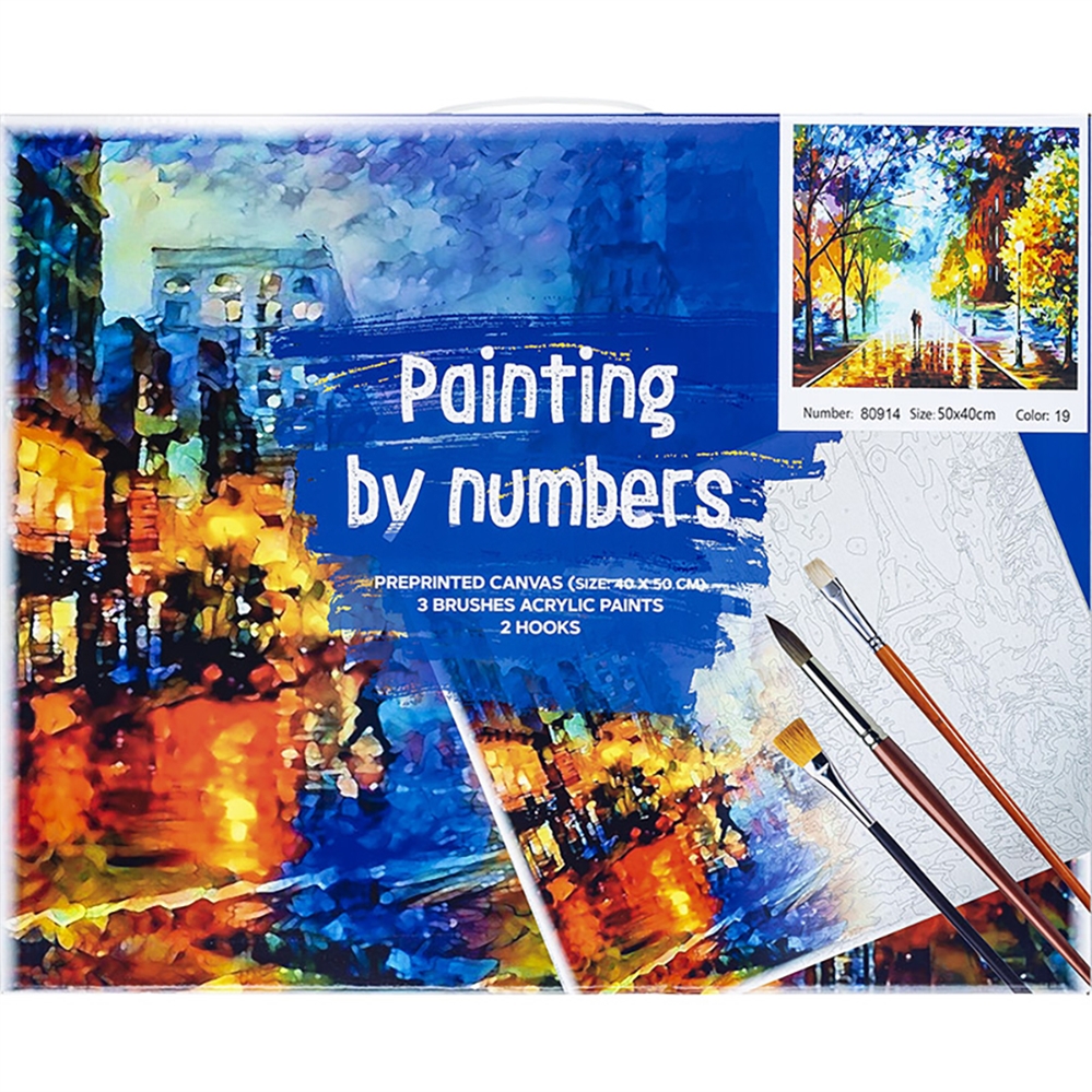 CENTRUM Tela paint by numbers, fantasia Notte, colori acrilici, 40x50 cm