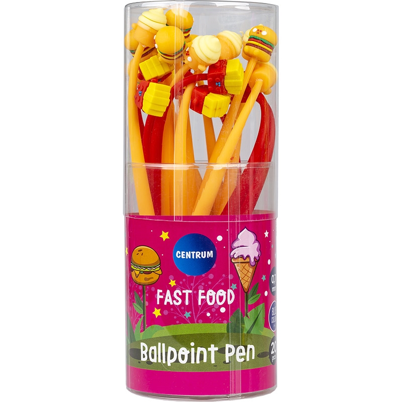 CENTRUM Penna a sfera flessibile Fast Food, 0,7 mm, inchiostro Blu