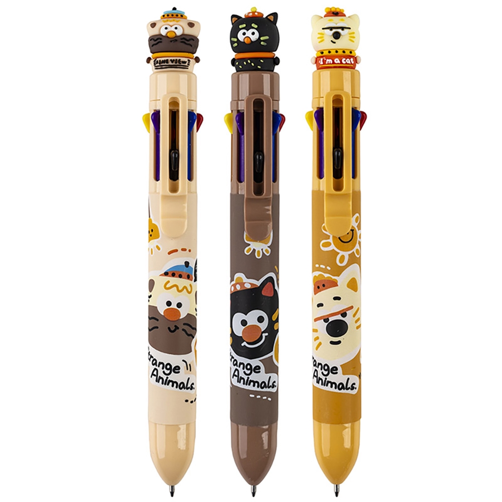 CENTRUM Espositore Penne sfera Animali Strani, 8 colori, 24 pezzi