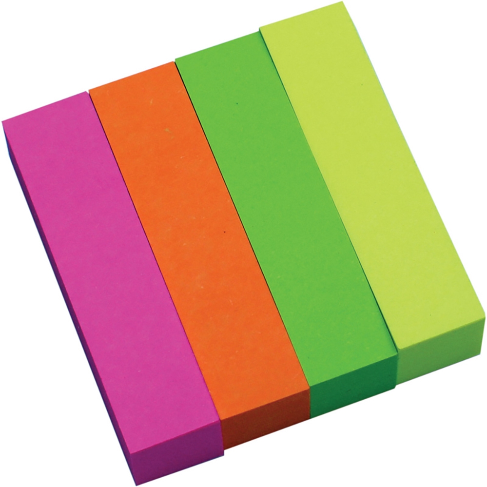 CENTRUM Blocchetti segnapagina in carta, 50x12 mm, 4 colori neon