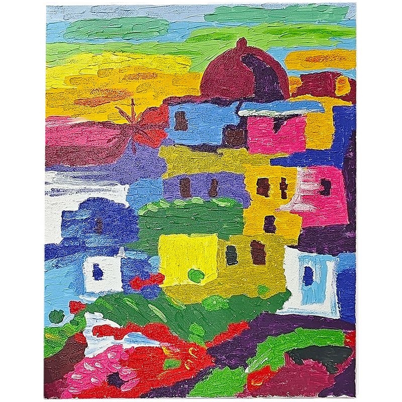 CENTRUM Tela paint by numbers, fantasia Città, 40x50cm con sabbia quarzo