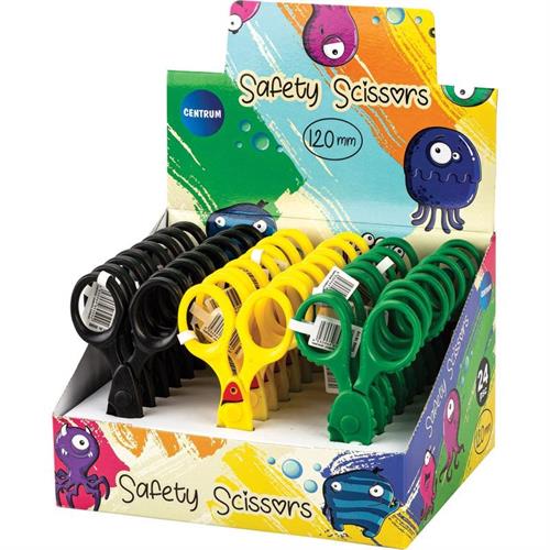 CENTRUM Forbici in plastica 12 cm,  espositore 24 pezzi