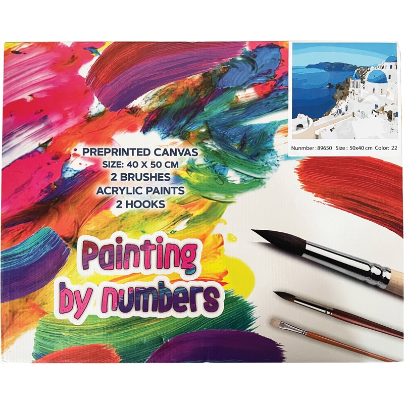 CENTRUM Tela paint by numbers 40x50 cm, fantasia Grecia ,colori acrilici