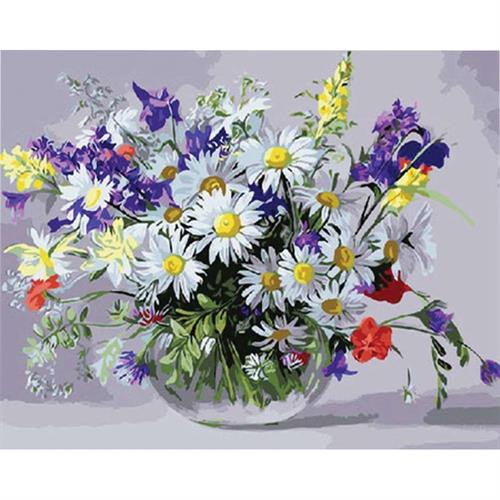 CENTRUM Tela paint by numbers 40x50 cm, fantasia Fiori, colori acrilici