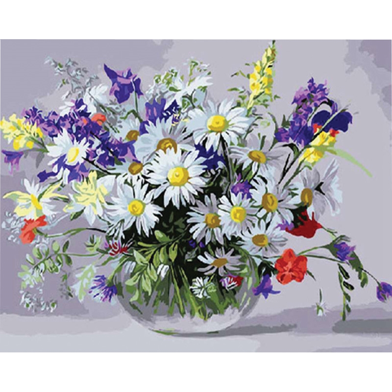 CENTRUM Tela paint by numbers 40x50 cm, fantasia Fiori, colori acrilici