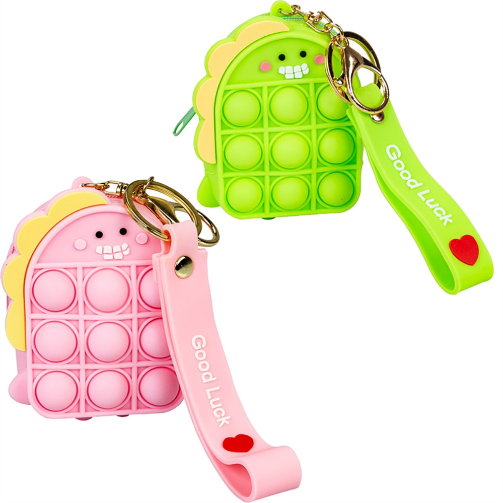 CENTRUM Portafoglio POP IT in silicone, Rosa e Verde