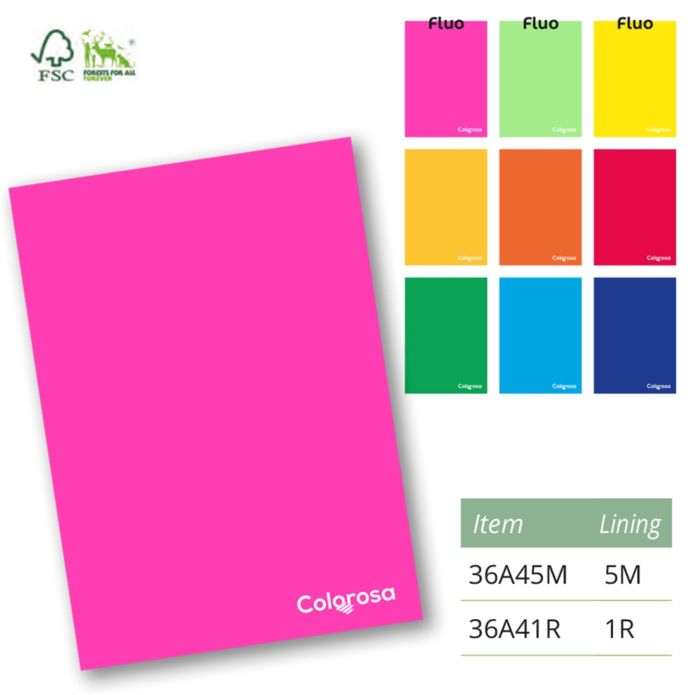 Colorosa Maxi Quaderno A4 a righe, 20+1 fogli, 80 gr