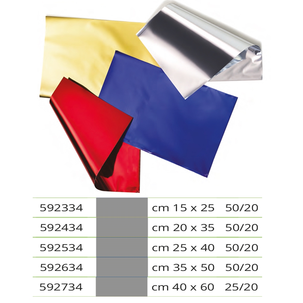 Colorosa Buste regalo metallizzate 25x40 cm, Oro, 50 pezzi