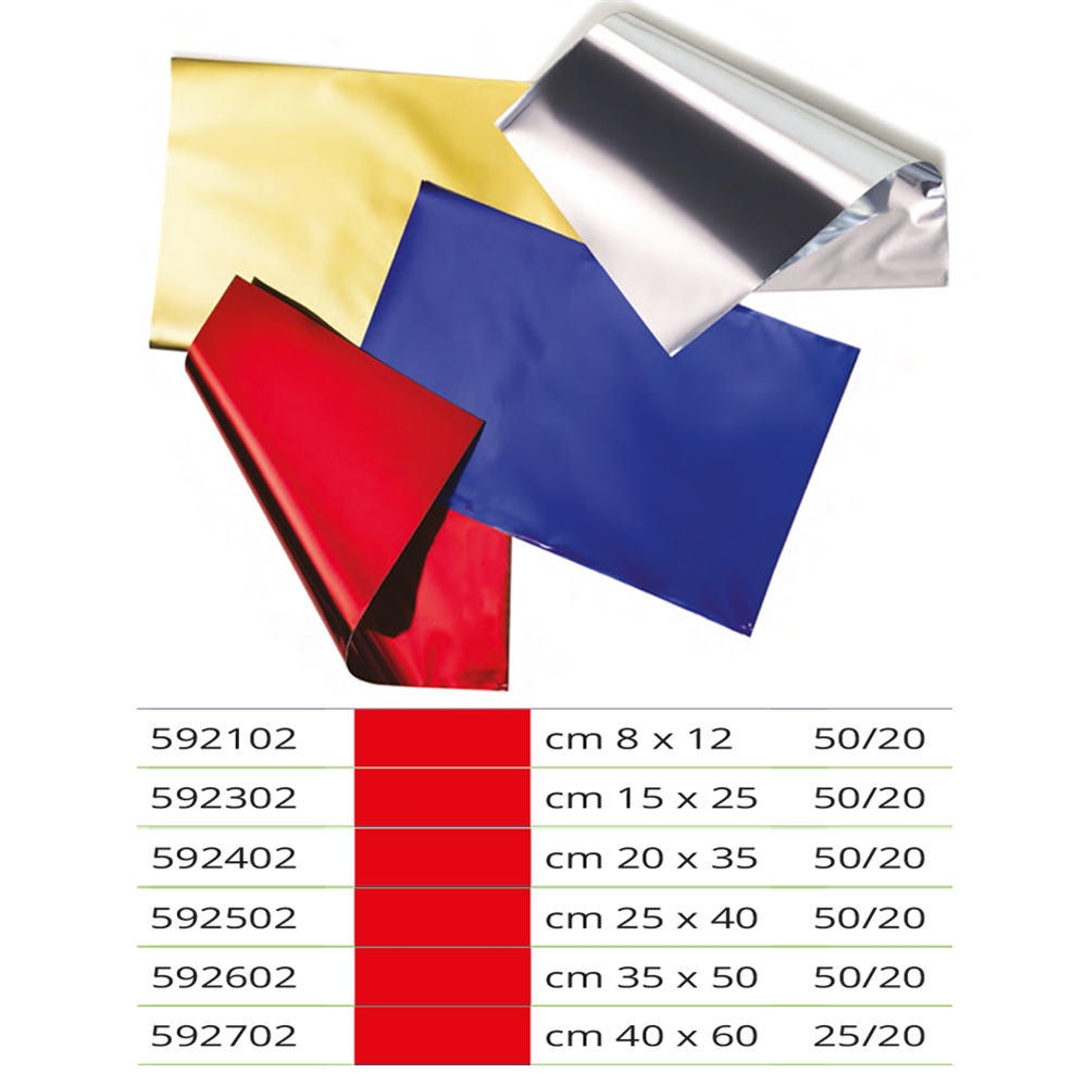 Colorosa Buste regalo metallizzate 35x50 cm, Rosso, 50 pezzi
