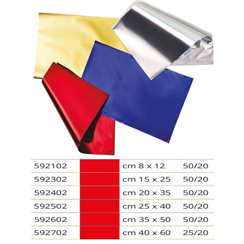 Colorosa Buste regalo metallizzate 40x60 cm, Rosso, 25 pezzi