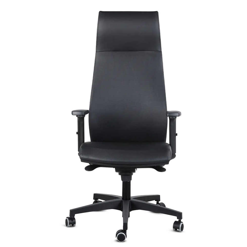 Poltrona Italians Direzionale ergonomica, Ecopelle ignifuga, Nero
