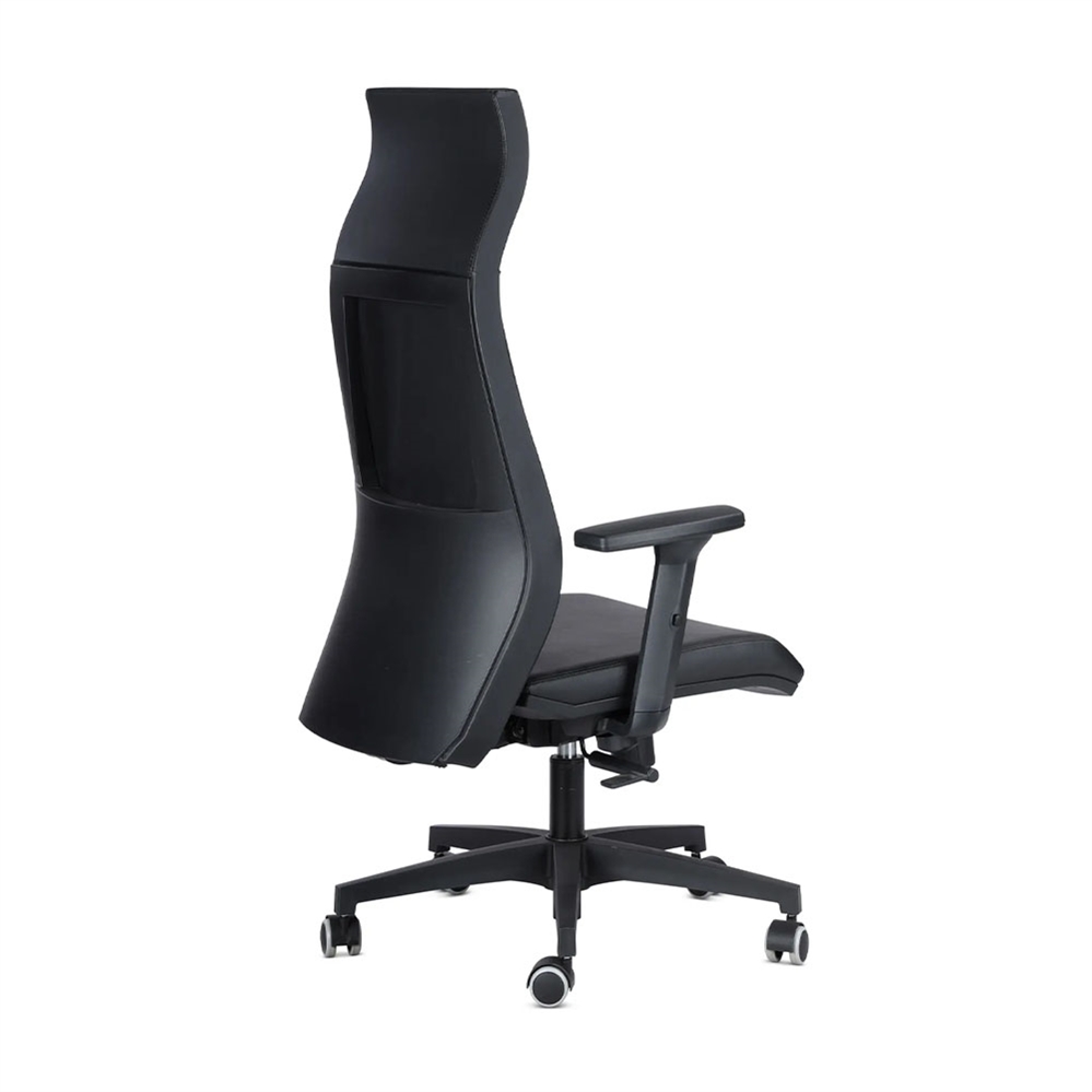 Poltrona Italians Direzionale ergonomica, Ecopelle ignifuga, Nero