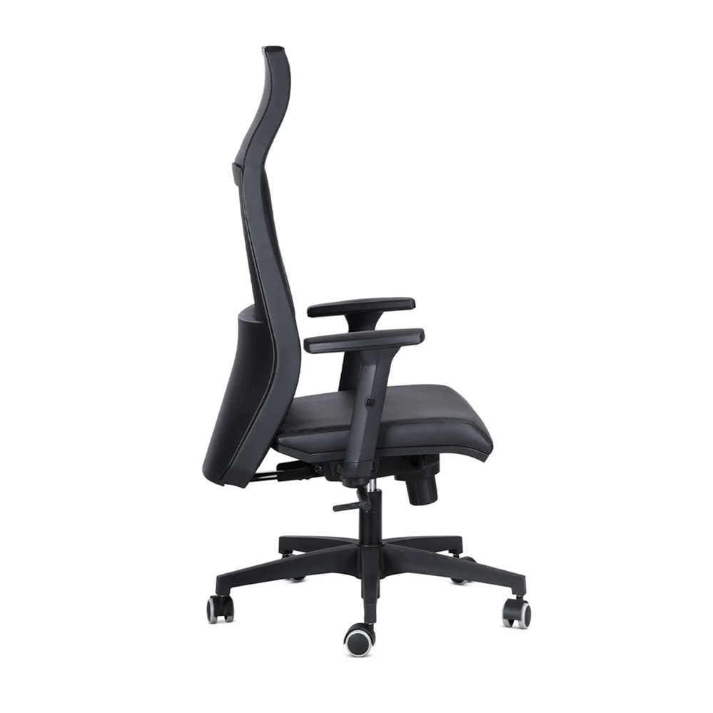 Poltrona Italians Direzionale ergonomica, Ecopelle ignifuga, Nero