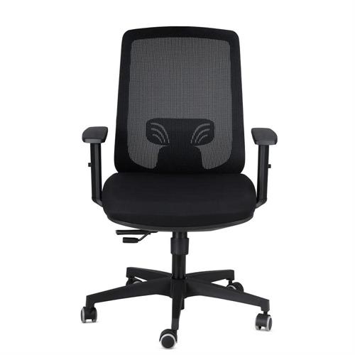 MTWO Poltrona operativa ergonomica, schienale in rete, Nero