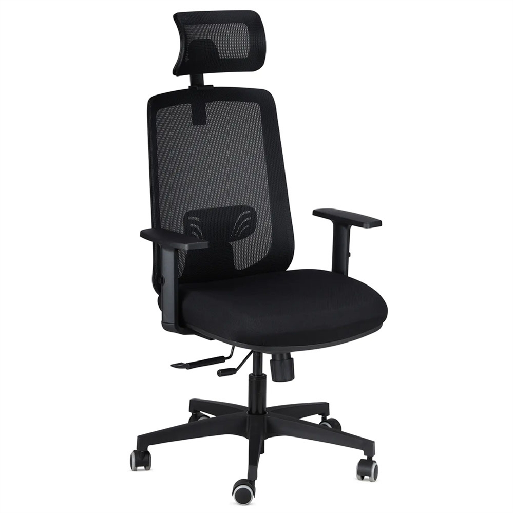 MTWO Poltrona operativa ergonomica, schienale in rete, Nero