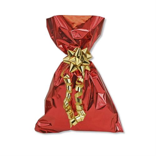 Cromo Buste Sacchetti regalo 10x15 cm con patella adesiva, Rosso, 50pz