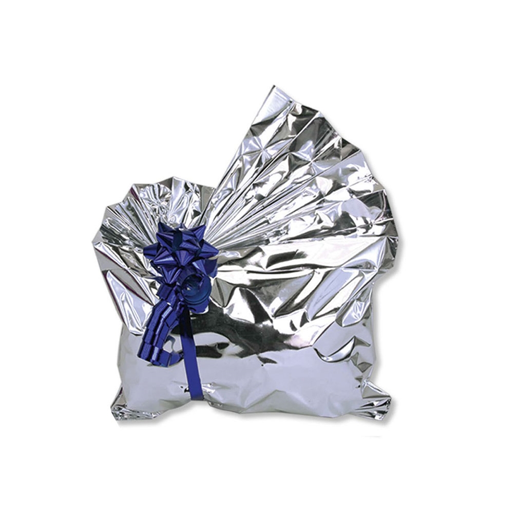 Cromo Buste Sacchetti regalo 40x65 cm con patella adesiva, Argento, 25pz