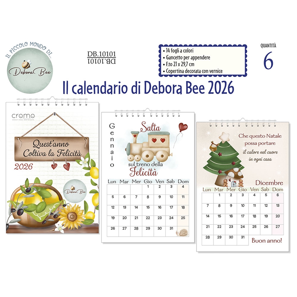 Cromo Calendario Debora Bee 2026, 21x29,7 cm
