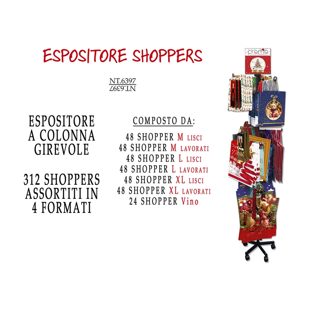 Cromo Espositore a colonna girevole Shoppers Natale assortite, 312 pezzi