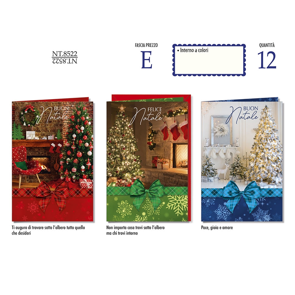 Cromo Biglietti Natale fotografico assortiti, 12 pezzi