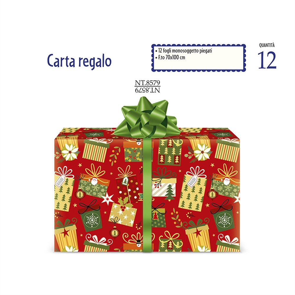 Cromo Carta Natale scritte in fogli monosoggetto, 70x100 cm, 12 fogli