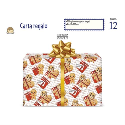 Cromo Carta Natale legno in fogli monosoggetto, 70x100 cm, 12 fogli
