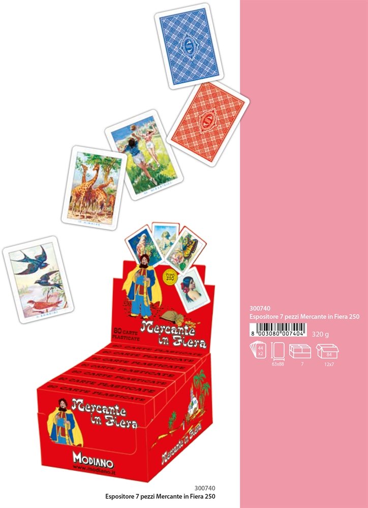 MODIANO Espositore Carte MERCANTE IN FIERA, 7 PEZZI