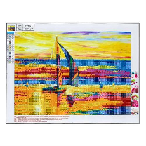 CENTRUM KIT mosaico DIAMOND PAINTING 5D BARCA A VELA 30x40cm