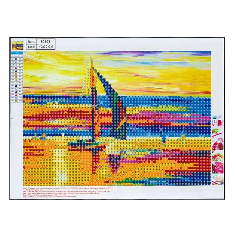 CENTRUM KIT mosaico DIAMOND PAINTING 5D BARCA A VELA 30x40cm